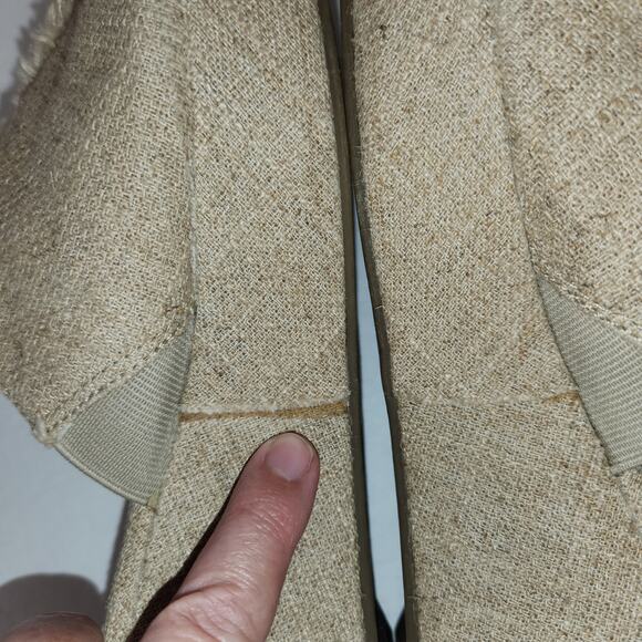 SIMPLY VERA by VERA WANG Wedge Sandal Womens 9M Tan Platform Textile Fringe Boho - Picture 4 of 12